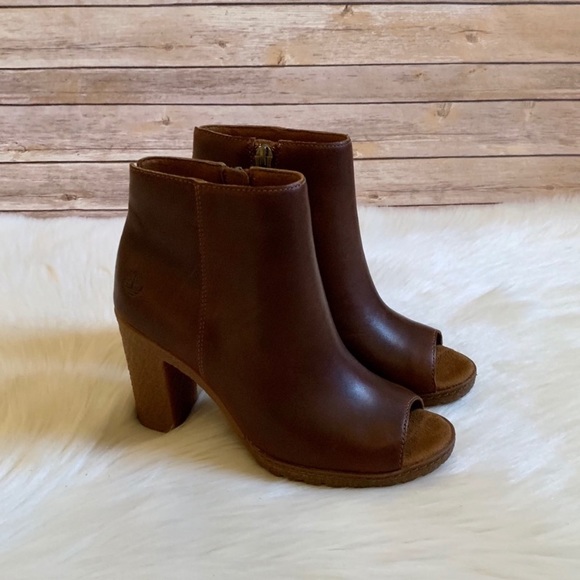 Timberland Brown Tillston Peep Toe Ankle Boot - Picture 2 of 8